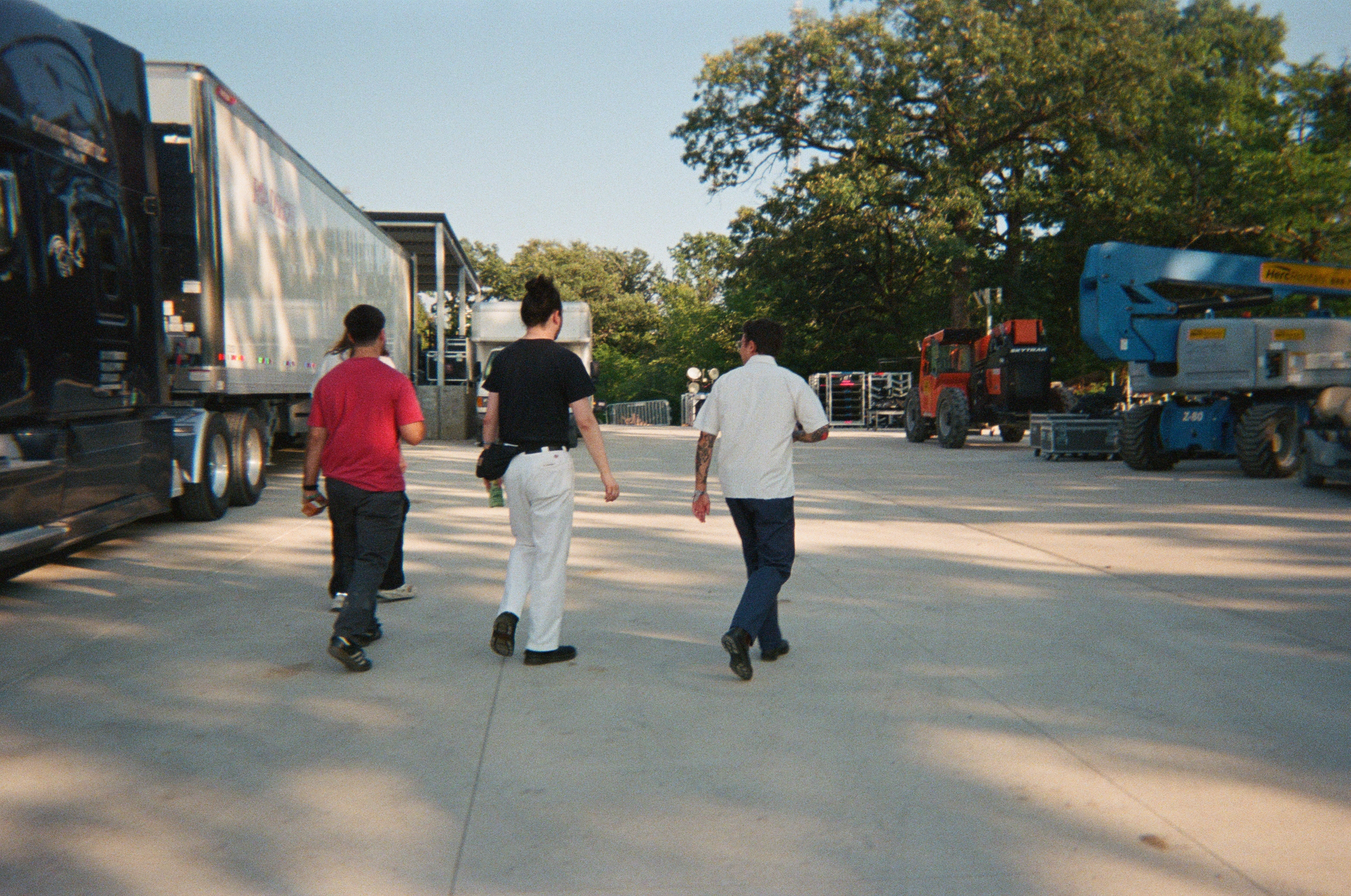 Walking to the Press Tent!